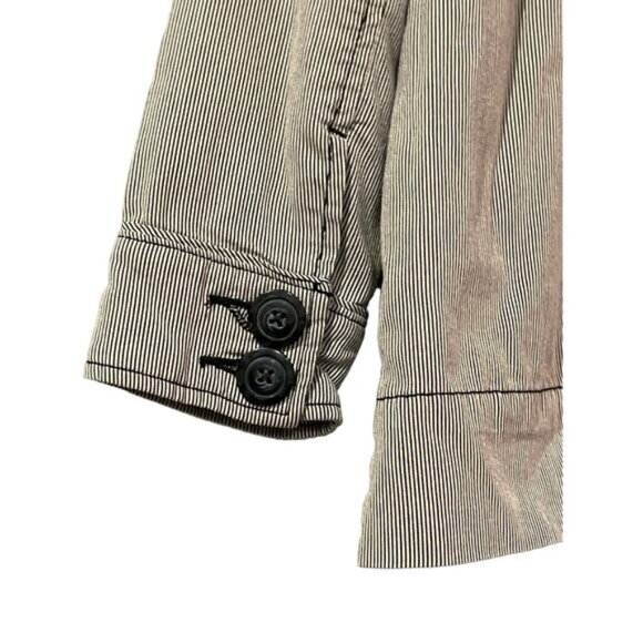 Old Navy Girls XS Blue & White Striped Double-Breasted Peacoat Jacket - Picture 9 of 11